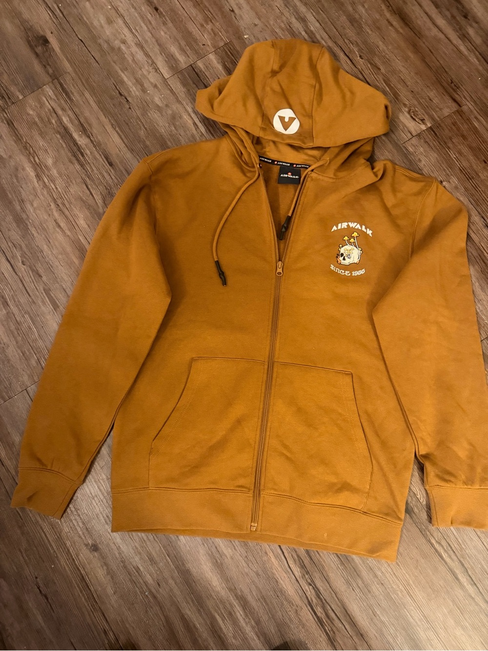 Airwalk Men’s Ochre Full-Zip Hoodie with Chest Crest
